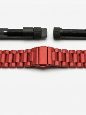 Red Metal Link Apple Watch Band 38/40/41mm + Tool Kit
